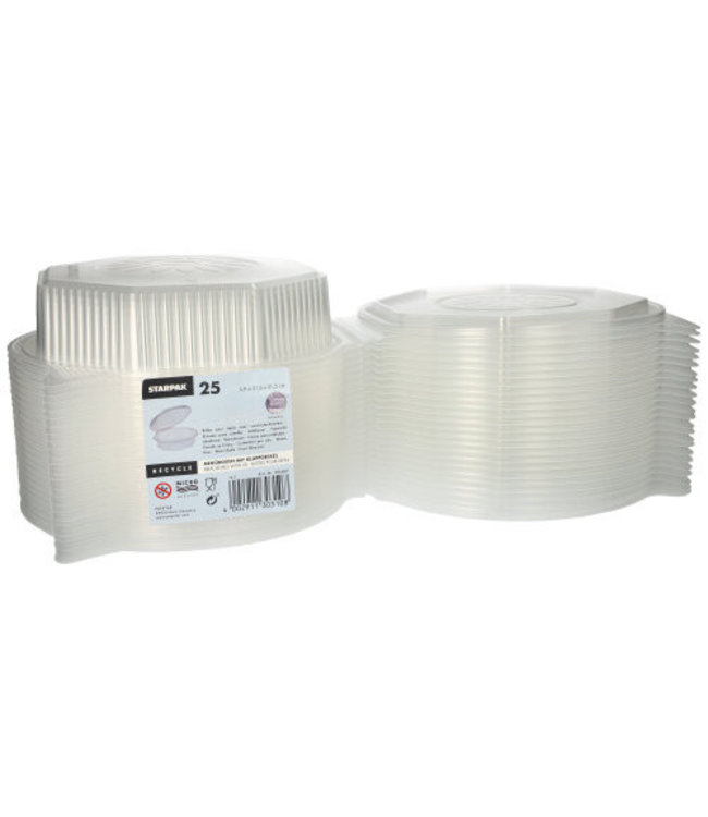 Menubox disp PP 1-vaks 215 x 215 x 59 mm met deksel transparant | prijs & verp per 100 stuks