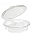 Menubox disp PP 3-vaks 215 x 215 x 59 mm met deksel transparant | prijs & verp per 100 stuks