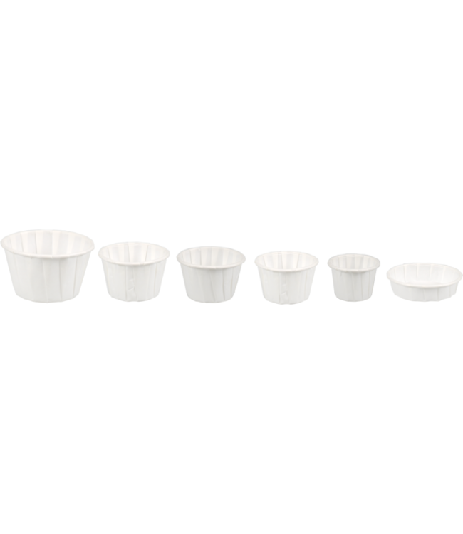 Sausbakje disp 2,5 cl  Ø 60 x (h) 14 mm wit - Papier | prijs & verp per 250 stuks
