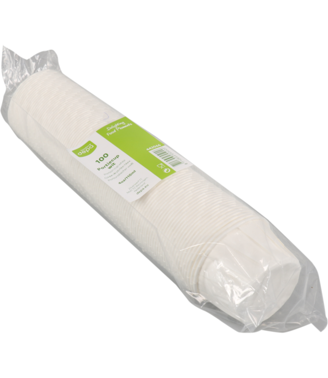 Sausbakje disp papier 11 cl  Ø 72 x (h) 41 mm wit | prijs & verp per 100 stuks