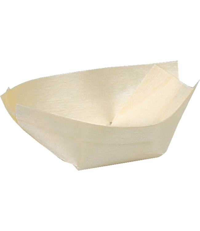 Sausbakje disp 65 x 40 mm fingerfood amuse bootje naturel hout - Depa | prijs & verp per 100 stuks