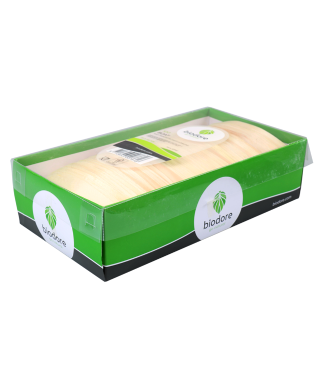 Sausbakje disp 115 x 70 mm fingerfood amuse bootje naturel hout - Biodore | prijs & verp per 100 stuks