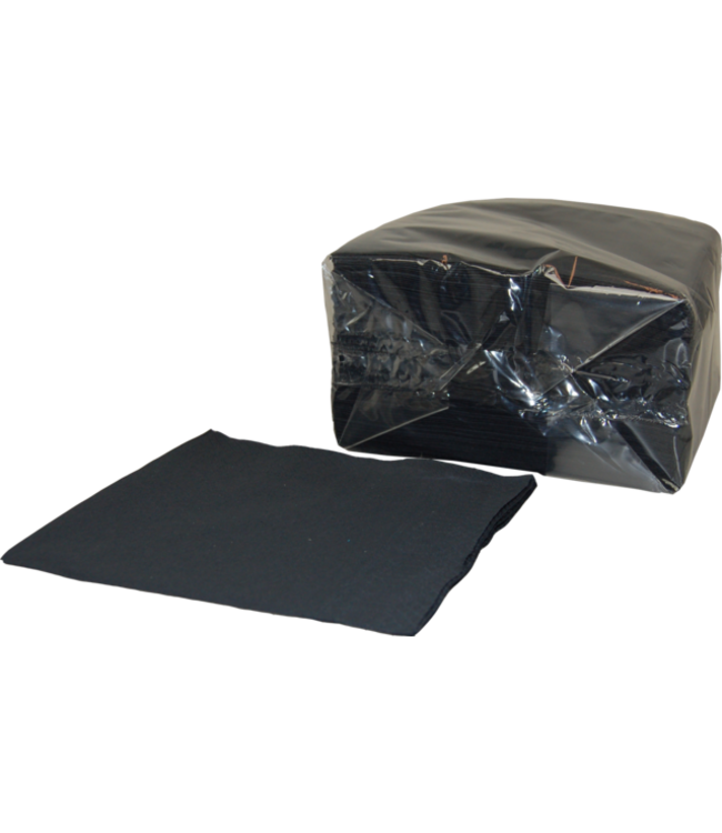 Servet 330 x 330 mm 2-laags zwart 1/4 gevouwen - Papier | prijs & verp per 100 stuks