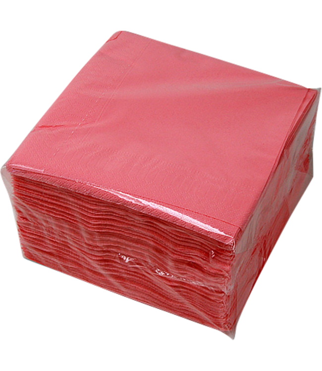 Servet 330 x 330 mm 2-laags roze 1/4 gevouwen - Papier | prijs & verp per 100 stuks