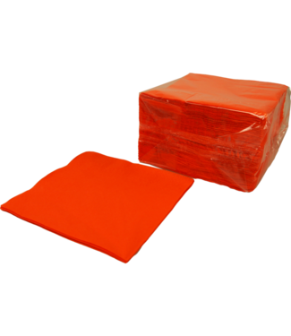 Servet 33x33 cm 2-laags oranje 1/4 gevouwen - Papier | prijs & verp per 100 stuks