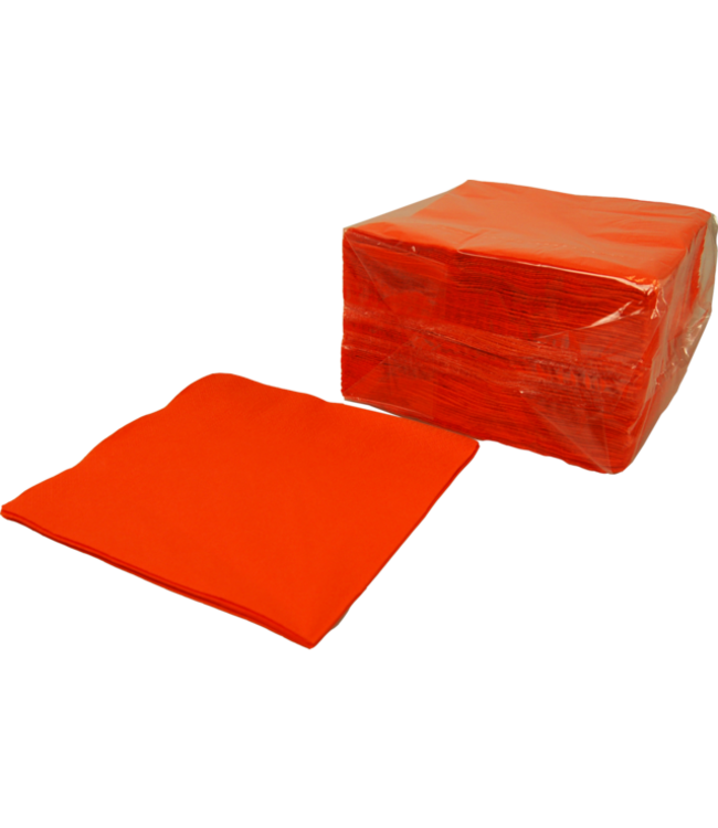 Servet 330 x 330 mm 2-laags oranje 1/4 gevouwen - Papier | prijs & verp per 100 stuks
