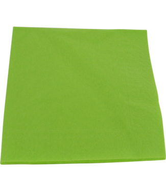 Servet 330 x 330 mm 2-laags limoengroen 1/4 gevouwen - Papier | prijs & verp per 100 stuks