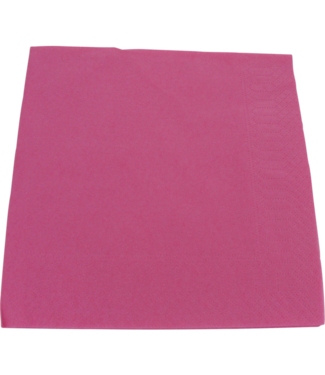 Servet 330 x 330 mm 2-laags fuchsia papier 1/4 gevouwen - Papier | prijs & verp per 100 stuks