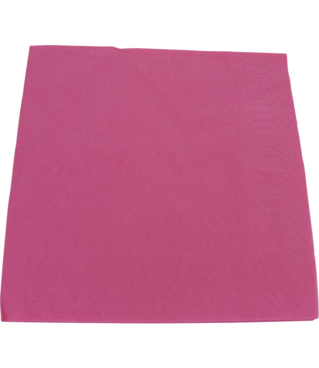 Servet 330 x 330 mm 2-laags fuchsia papier 1/4 gevouwen - Papier | prijs & verp per 100 stuks