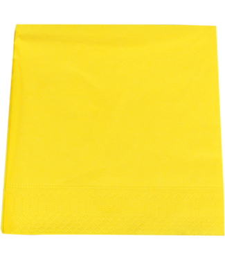Servet 330 x 330 mm 2-laags geel 1/4 gevouwen - Papier | prijs & verp per 100 stuks