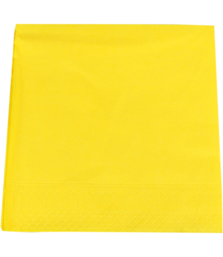 Servet 33x33 cm 2-laags geel 1/4 gevouwen - Papier | prijs & verp per 100 stuks