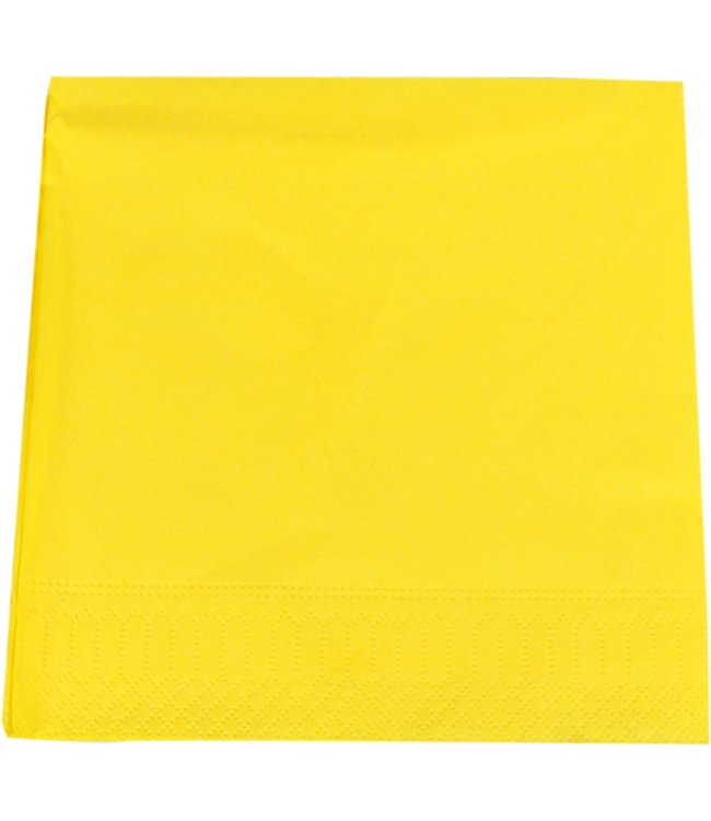 Servet 330 x 330 mm 2-laags geel 1/4 gevouwen - Papier | prijs & verp per 100 stuks