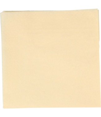 Servet 330 x 330 mm 2-laags creme 1/4 gevouwen - Papier| prijs & verp per 100 stuks