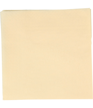 Servet 33x33 cm 2-laags creme 1/4 gevouwen - Papier| prijs & verp per 100 stuks