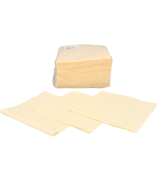Servet 33x33 cm 2-laags creme 1/4 gevouwen - Papier| prijs & verp per 100 stuks