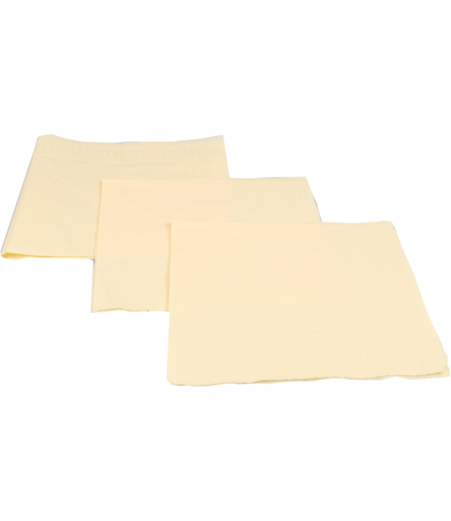 Servet 33x33 cm 2-laags creme 1/4 gevouwen - Papier| prijs & verp per 100 stuks