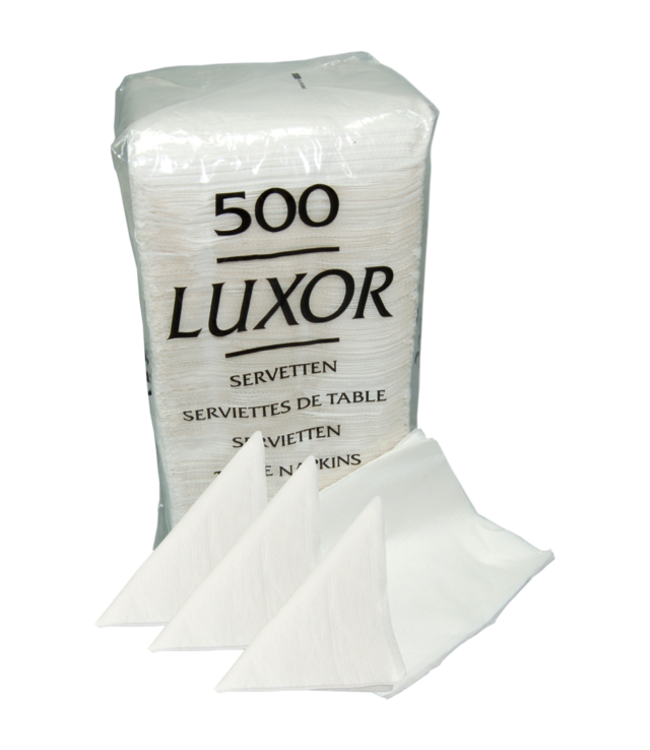 Servet 330 x 330 mm 1-laags wit 1/4 gevouwen - Papier | prijs & verp per 500 stuks