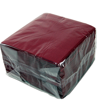 Servet 330 x 330 mm 2-laags bordeaux 1/4 gevouwen - Papier | prijs & verp per 100 stuks