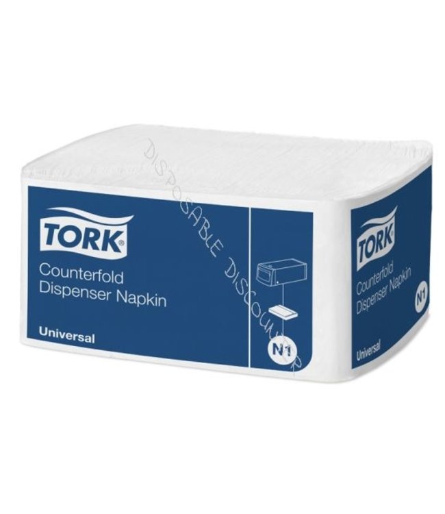 Servet 31x31 cm 1-laags wit papier - Tork | prijs & verp per 7.200 stuks
