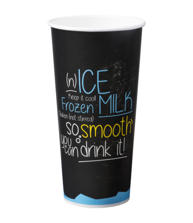 Depa Milkshakebeker disp 50 cl ICE is (N)ICE zwart/blauw karton/PE - Depa | prijs & verp per 50 stuks
