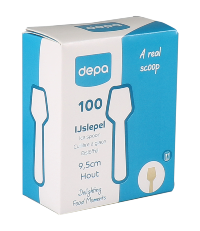 IJslepel disp 95 mm naturel hout - Depa | prijs & verp per 100 stuks