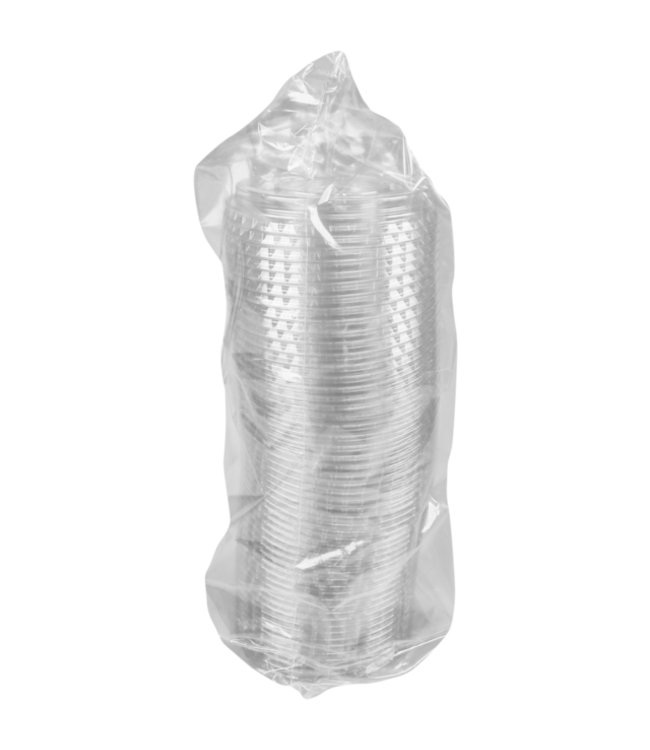 Deksel disp Ø 95 mm vlak met kruisgat - APET | prijs & verp per 50 stuks