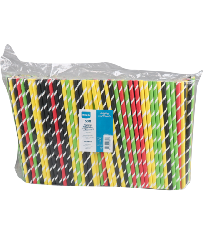 Milkshakerietje 23 cm assorti kleuren - Depa | prijs & verp per 7.00 stuks