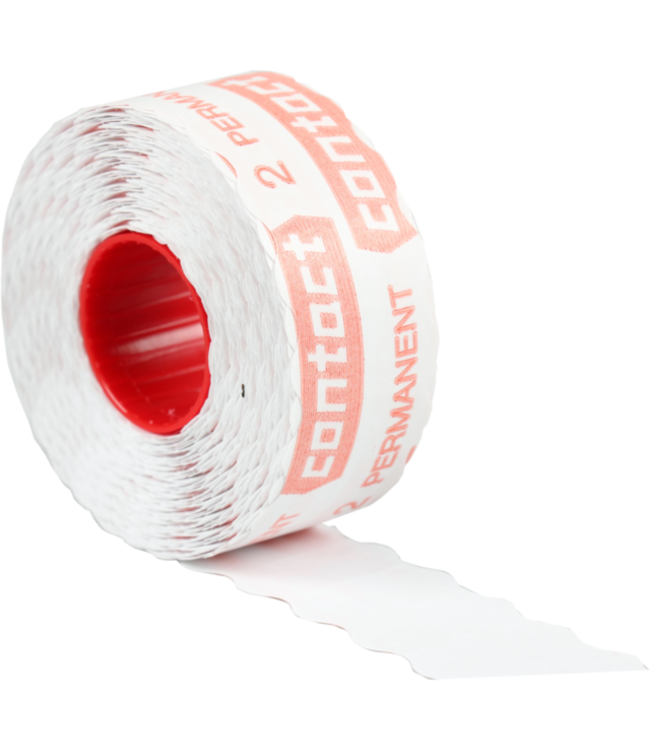 Etiket wit papier 26 x 12 mm - Contact | prijs & verp per 18 rol