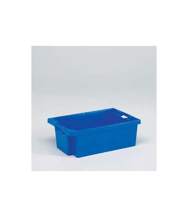 Stapelbak nestbaar 35 ltr 600 x 400 x 200 mm blauw - Kunststof