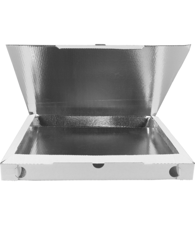Pizzadoos 320 x 320 x 30 mm wit / alu | prijs & verp per 150 stuks