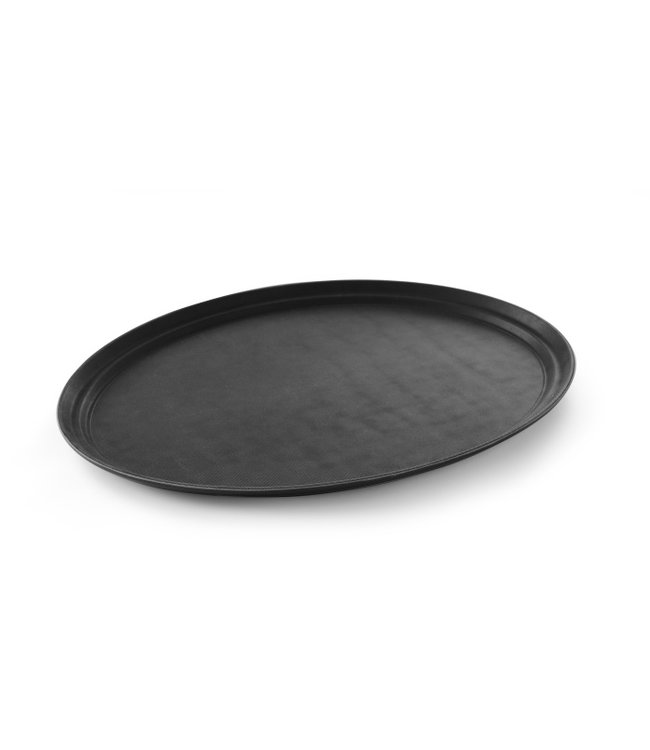 Dienblad ovaal xl zwart antislip 735 x 600 mm - Glasfiber