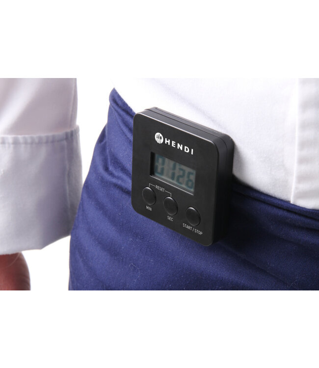 Kookwekker digitaal met magneetclip 67 x 20 x 67 mm zwart