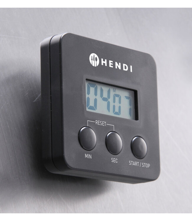 Kookwekker digitaal met magneetclip 67 x 20 x 67 mm zwart