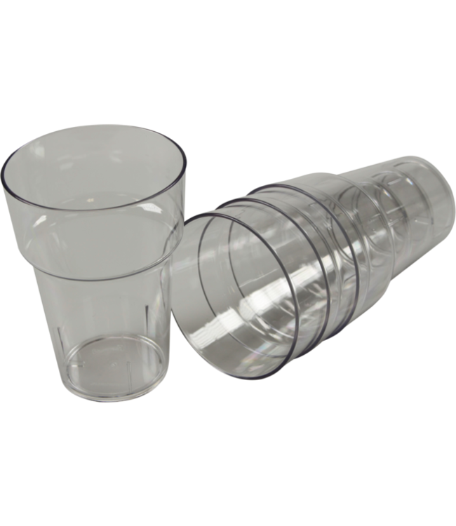 Bierglas reusable pETG 28 cl met kraag onbreekbaar transparant | prijs & verp per 24 stuks