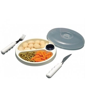 Warmwaterbord Ø220 x (h)35 mm 2-Vaks met deksel