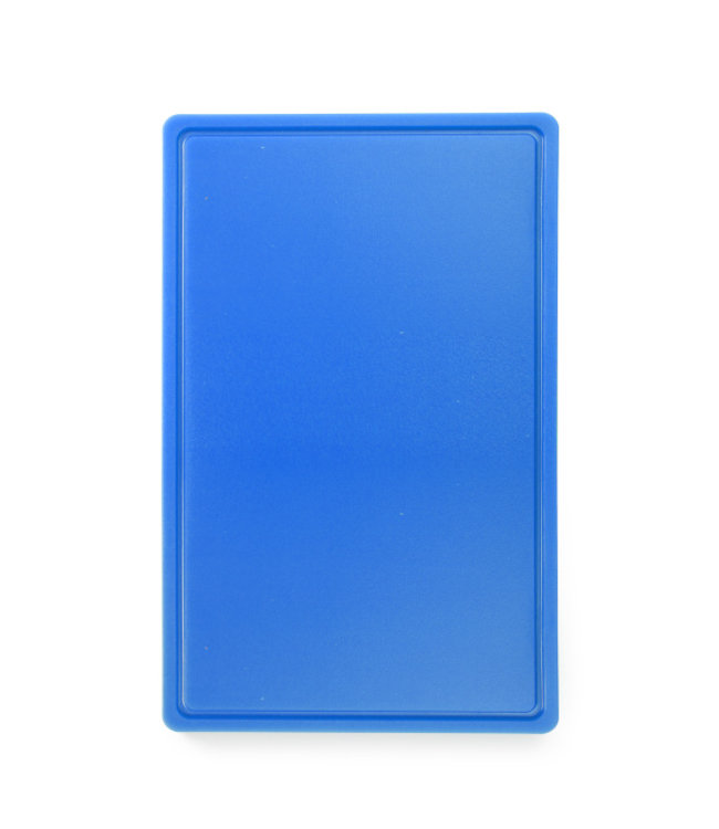 Snijplank HDPE blauw GN-1/1 530 x 325 x 15 mm HACCP met geul aan 1 zijde