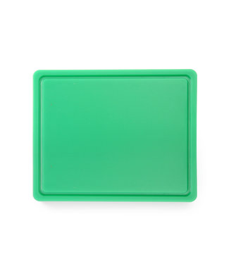 Snijplank HDPE groen GN-1/2 325 x 265 x 12 mm HACCP met geul aan 1 zijde