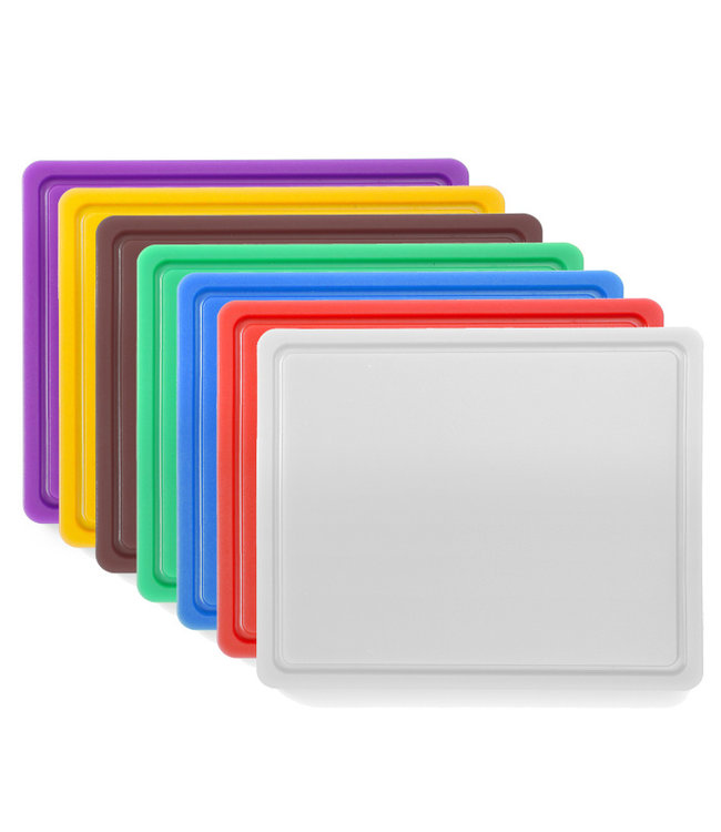 Snijplank HDPE blauw GN-1/2 325 x 265 x 12 mm HACCP met geul aan 1 zijde