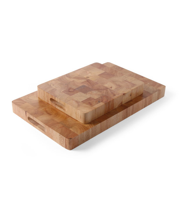 Snijplank GN-1/2 325 x 265 x 45 mm rubberwood met handgrepen