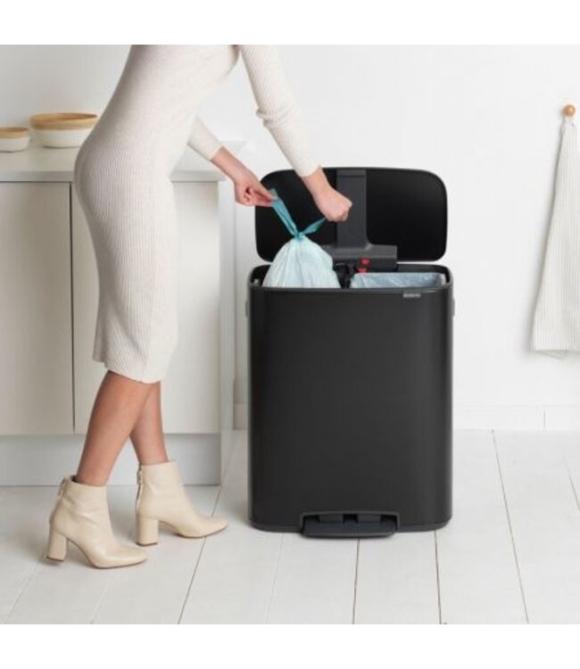 Pedaalemmer Bo 2 x 30 ltr matt black - Brabantia