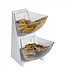 Buffetdisplay rvs frame met 2 kunststof inzetten 1 liter