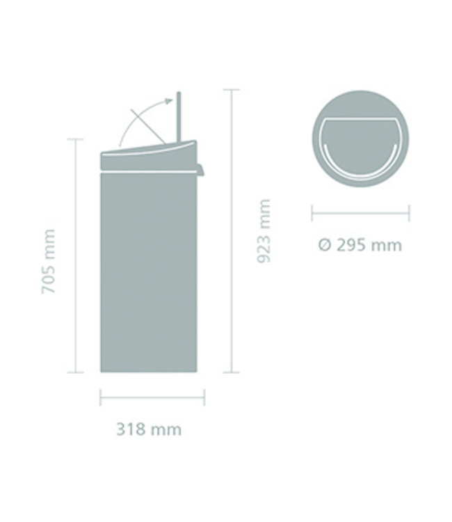 Touch Bin afvalemmer 30 ltr matt black - Brabantia