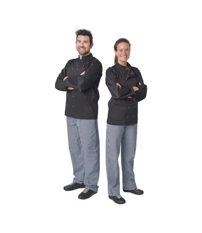 Koksbuis XS zwart met lange mouw unisex - Polykatoen