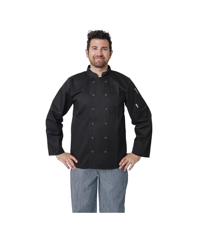 Koksbuis XL zwart met lange mouw unisex - Polykatoen