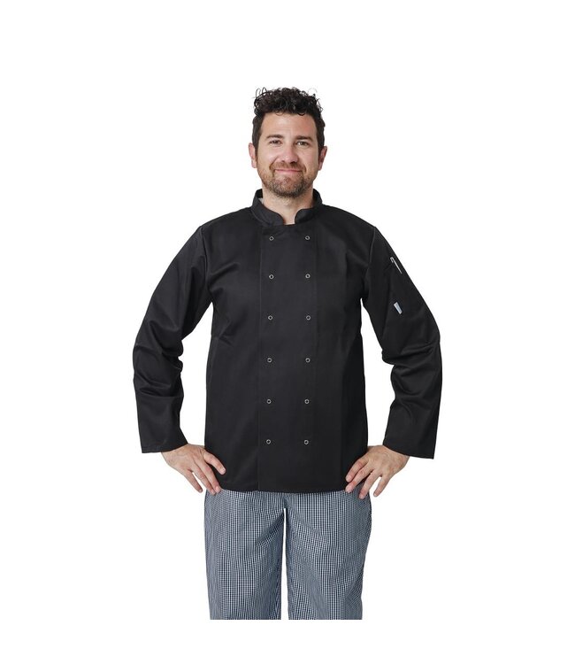 Koksbuis XXL zwart met lange mouw unisex - Polykatoen