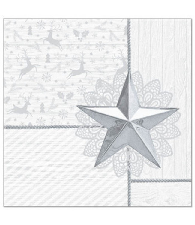Servet 480 x 480 mm 3-laags 1/4 gevouwen wit Rising Star - Royal Collection | prijs & verp per 250 stuks