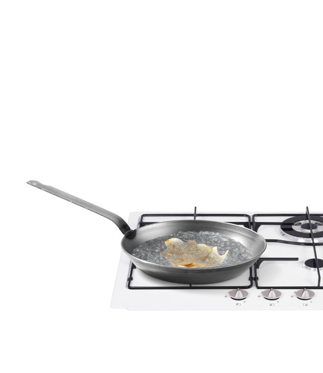 Koekenpan 240 mm plaatstaal bodem Ø180 mm (hg)45 mm geschikt voor alle warmtebronnen / niet vaatwasmachine bestendig