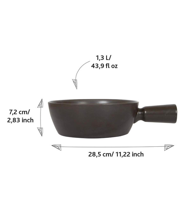 Fonduepan 1,3 ltr Ø200 x (h)80 mm keramisch zwart - Boska