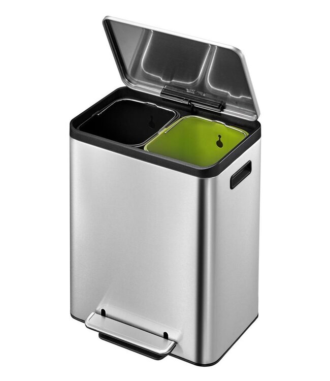 Pedaalemmer 30 ltr (15+15 L) Recycler mat RVS Ecocasa - EKO