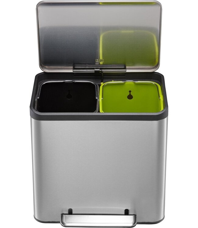 Pedaalemmer 30 ltr (15+15 L) Recycler mat RVS Ecocasa - EKO